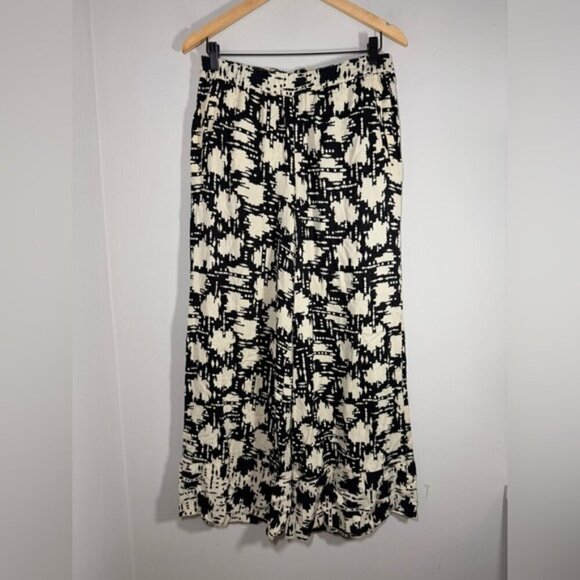Anthropologie Lilka Prescott Black Motif Rayon Printed Wide Leg Pants Size M - Picture 3 of 7